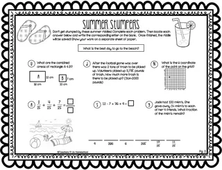 5th Grade Summer Stumpers | End of Year Math Riddles – sample page 3