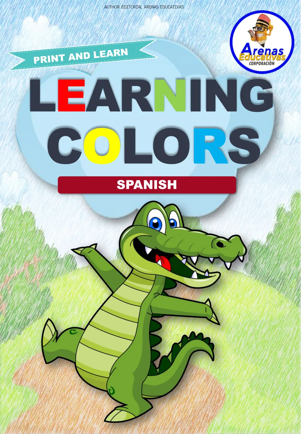 Cover of the six-poster Spanish-English color resource, labeled 'Learning Colors' and 'Spanish'