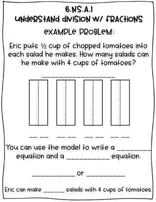 6th Grade Dividing Fractions Student Guided Notes – sample page 2