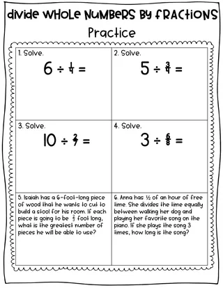 6th Grade Dividing Fractions Student Guided Notes – sample page 3