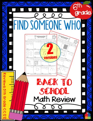 6th Grade - Find Someone Who | Back to School Math Review – cover