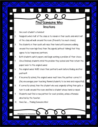 6th Grade - Find Someone Who | Back to School Math Review – sample page 2