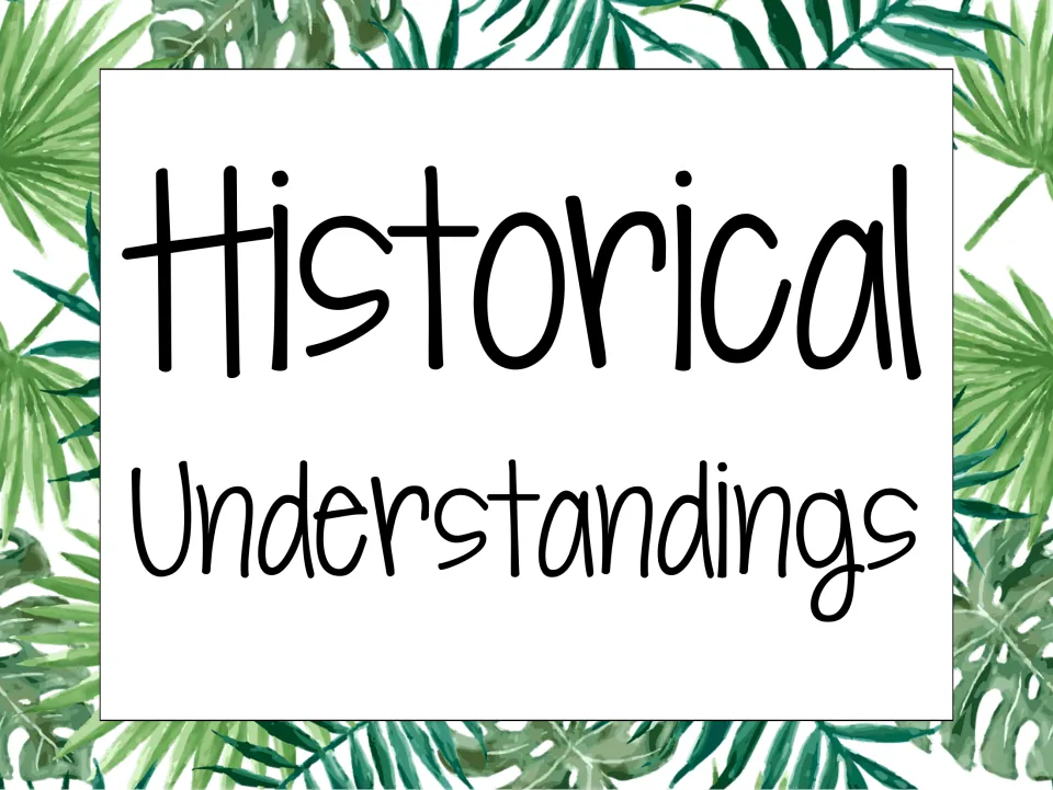 Strand heading poster reading “Historical Understandings” introduces the history standards in the set.