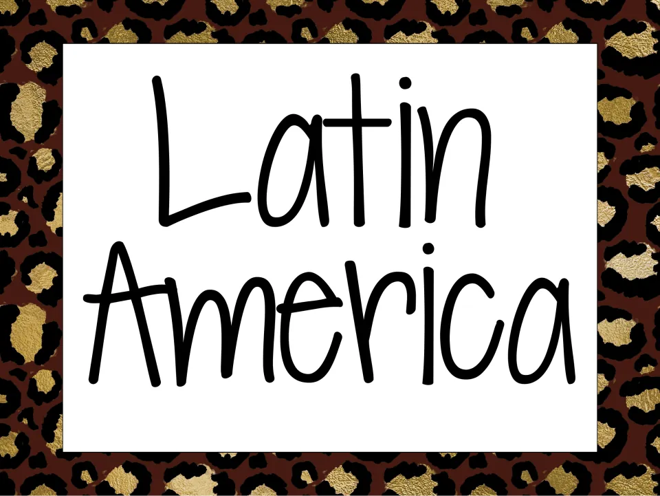 Latin America region header card in large hand-lettered type to label the Latin America standards section