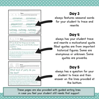 6th Grade Handwriting Curriculum | Year-Long Printable Workbook | Sixt – sample page 2