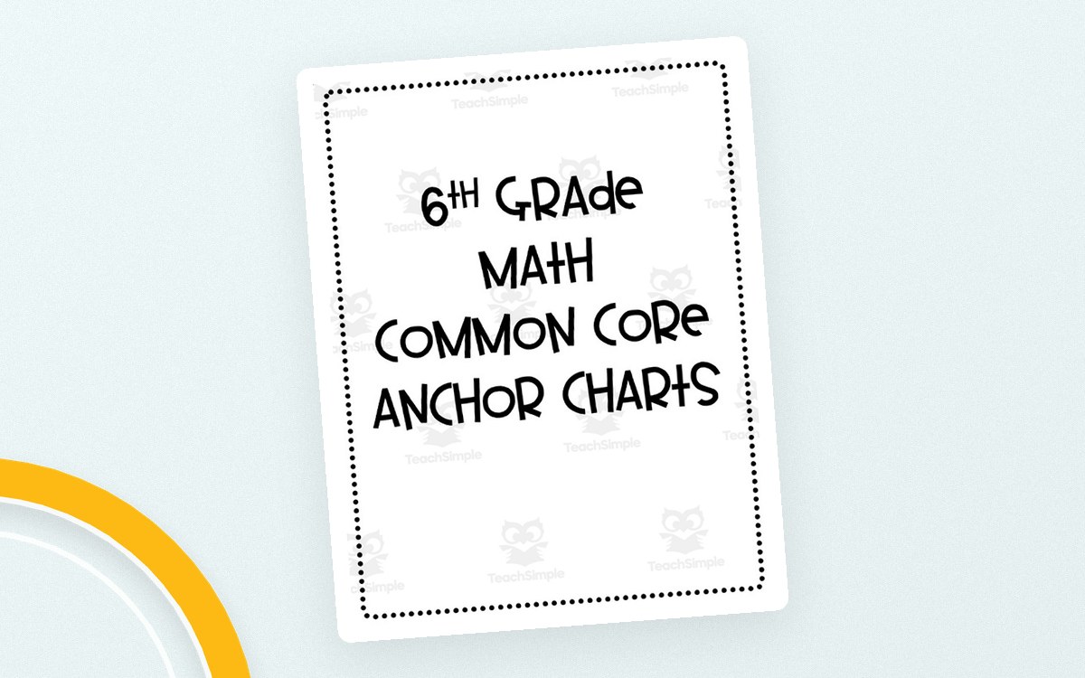 Black-and-white cover reading 6th Grade Math Common Core Anchor Charts.