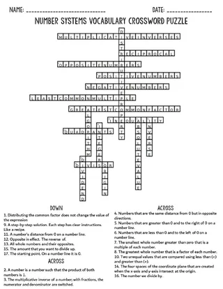 Crossword 6Th Grade – sample page 3