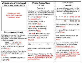 6th Grade Ratios & Proportions – Guided Notes Trifold – sample page 4