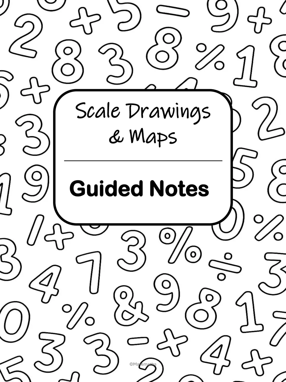 Guided Notes section cover introducing the packet's lessons on scale drawings, maps, and proportions