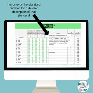 8th Grade Math Common Core State Standards Checklist - Digital – sample page 3