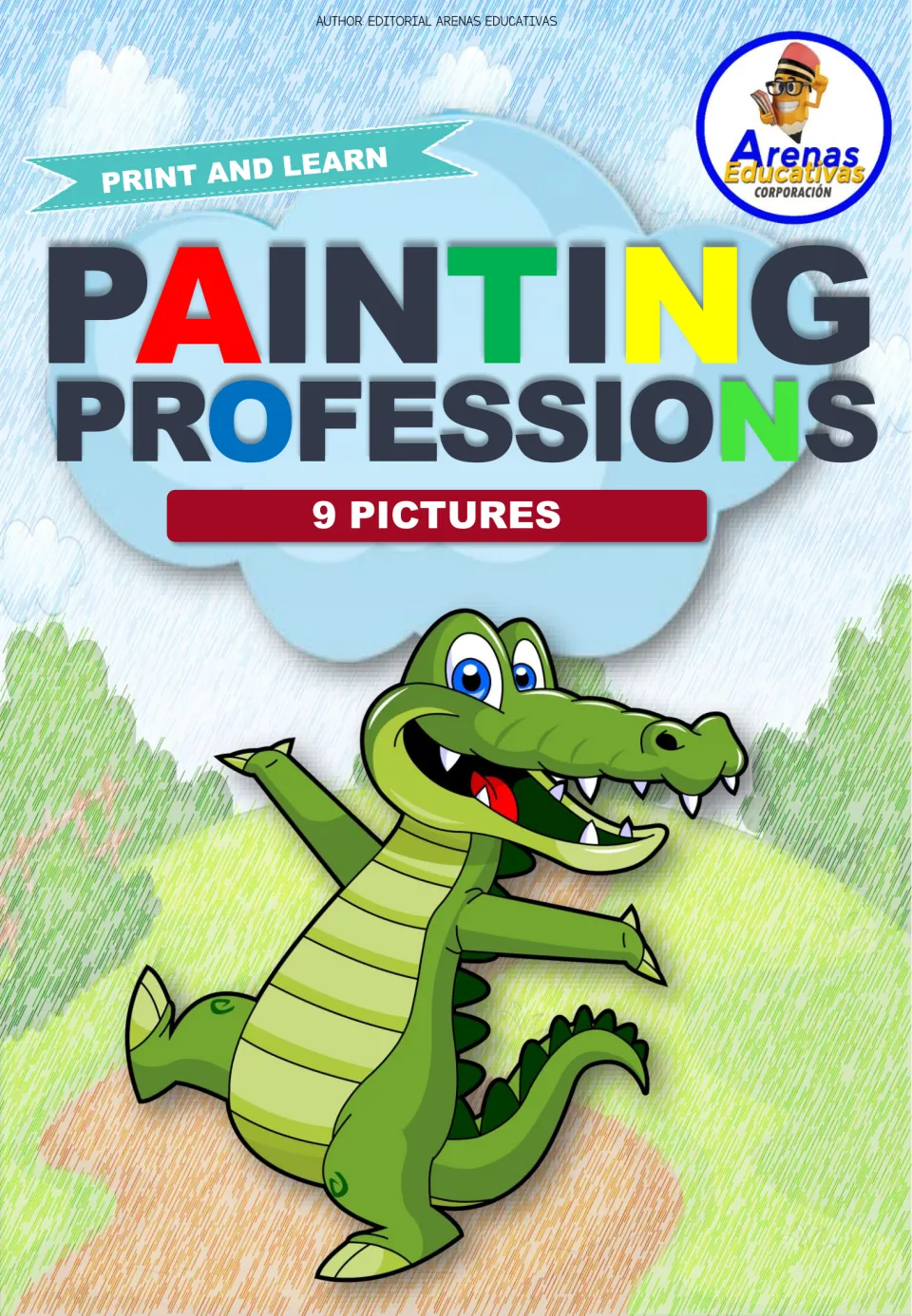 Cover of the Spanish professions coloring resource, headed 'Painting Professions' and '9 Pictures'