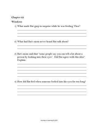 A Boy Called Bat-Chapter Questions – sample page 4