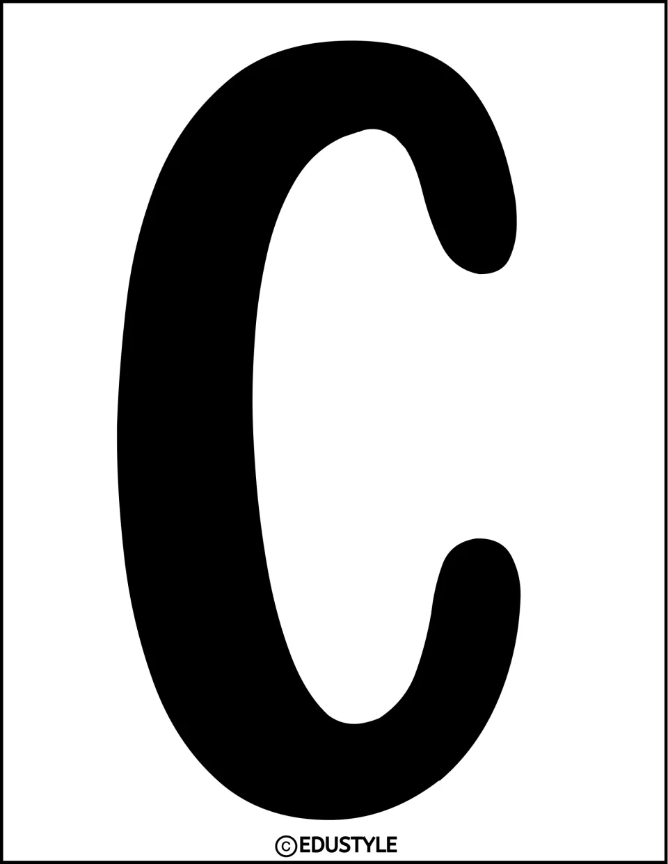 Black uppercase C cutout for the St. Patrick's Day bulletin board and door decor kit, printed individually