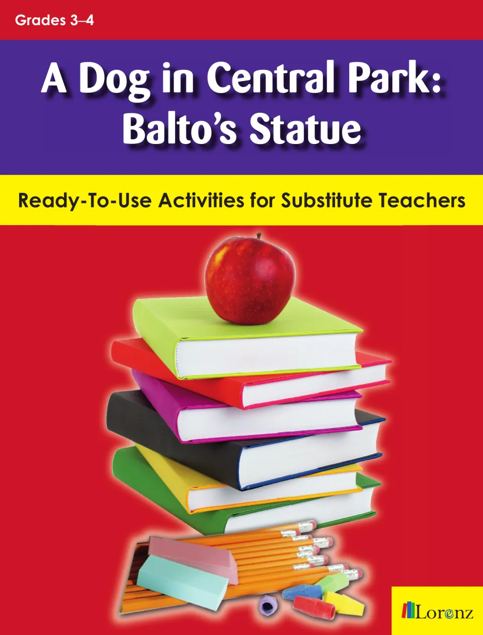 A Dog in Central Park: Balto's Statue cover, a Grades 3–4 packet of ready-to-use activities for substitute teachers
