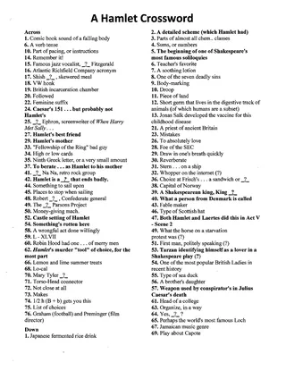A Hamlet Crossword Puzzle – sample page 3