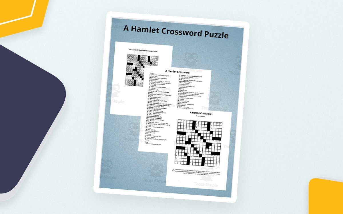 A Hamlet Crossword Puzzle preview: Literature-themed crossword grid