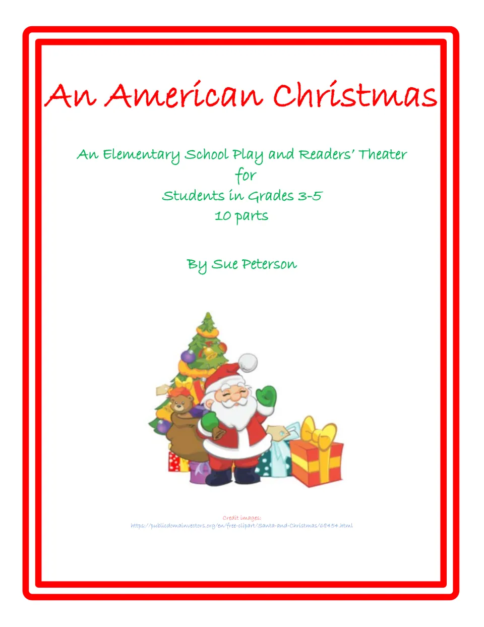 Cover of An American Christmas, an elementary play and readers’ theater for grades 3–5 with 10 parts