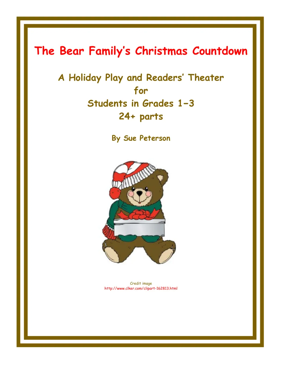 Cover of The Bear Family’s Christmas Countdown, a holiday play and readers’ theater for grades 1–3