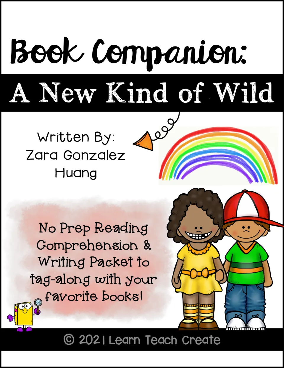 Book companion cover identifying Zara Gonzalez Huang's story and a reading comprehension and writing packet