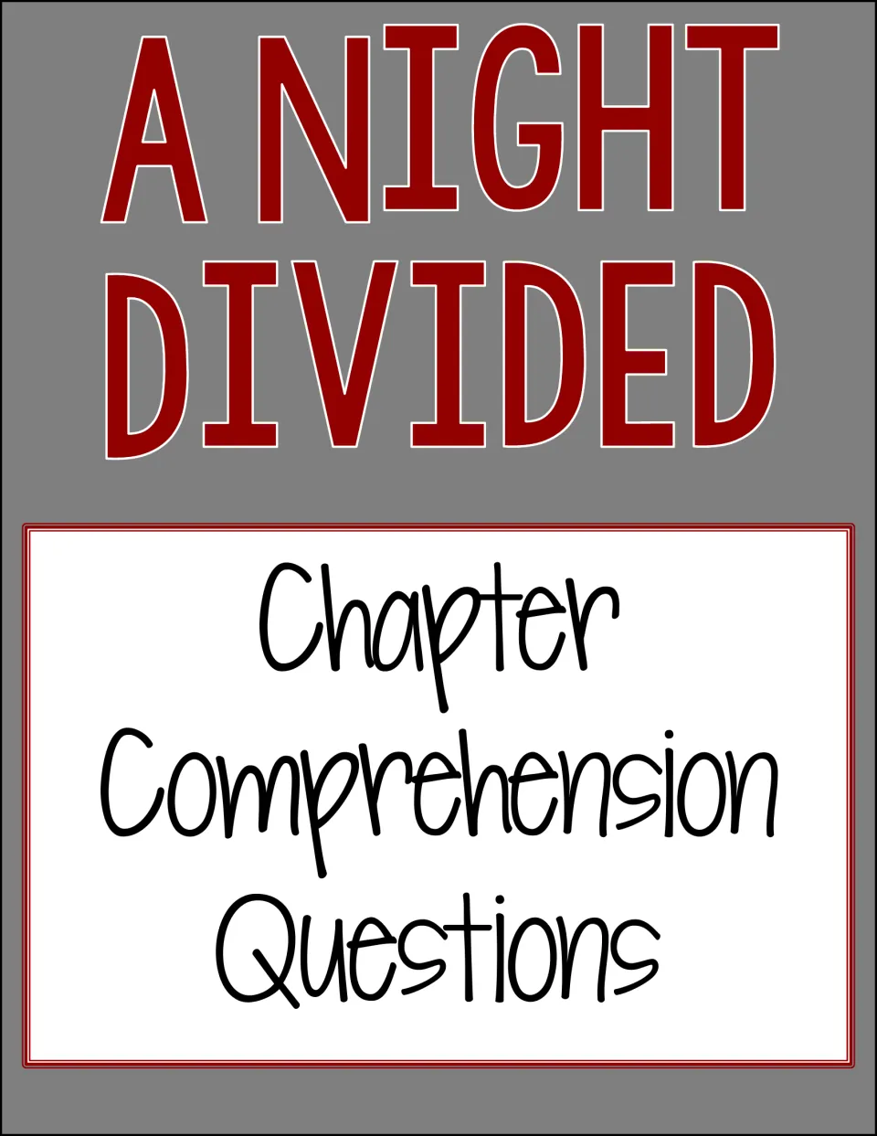 Section cover introduces the novel study's chapter comprehension questions before the pre-reading page.