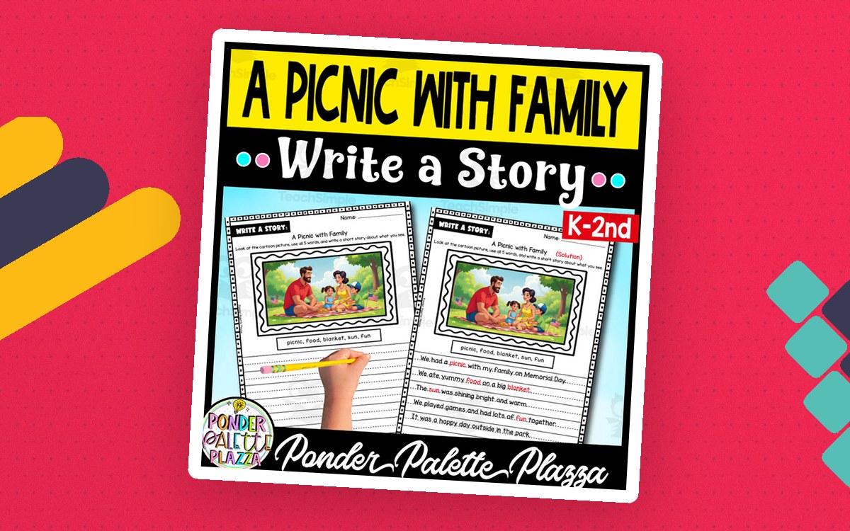 A Picnic with Family Write a Story Activity - Memorial Day teaching resource preview