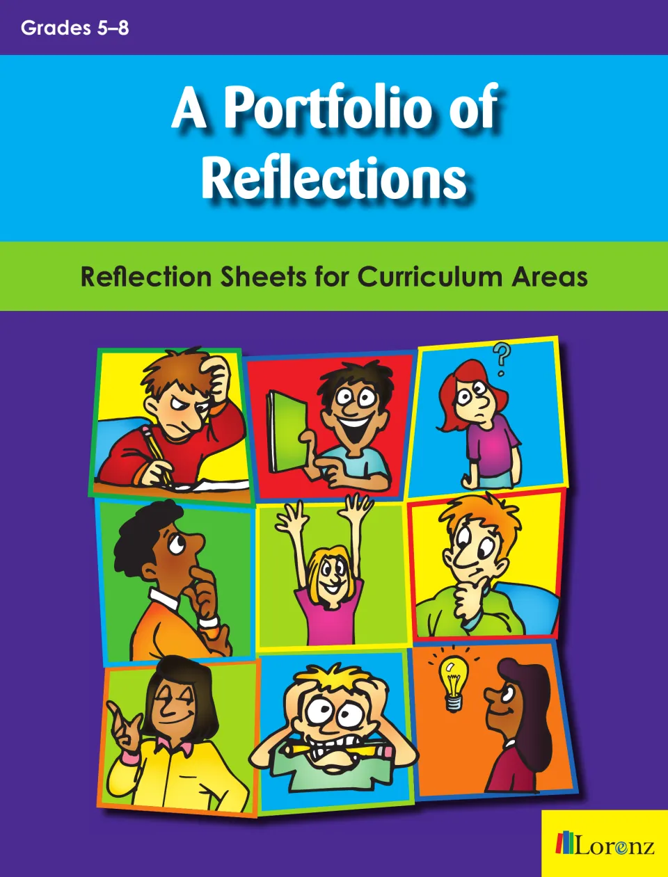 A Portfolio of Reflections: Reflection Sheets for Curriculum Areas cover identifies the resource for grades 5–8
