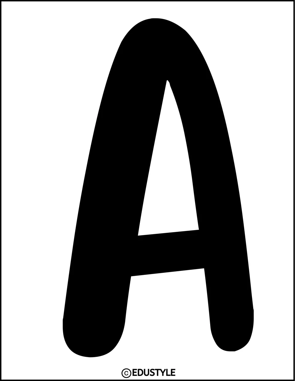 Black uppercase A, the first supplied display letter in the toast-themed New Year bulletin board kit
