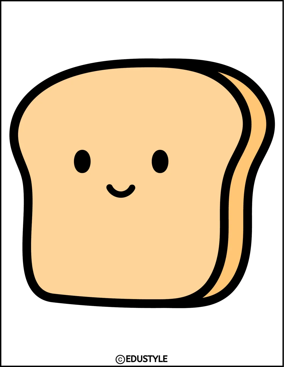 Large smiling bread cutout with its side visible on the right, part of the New Year classroom decor kit