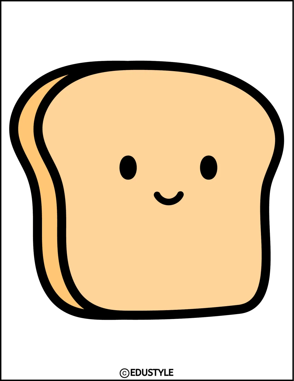 Large smiling bread cutout with its side visible on the left, part of the New Year classroom decor kit