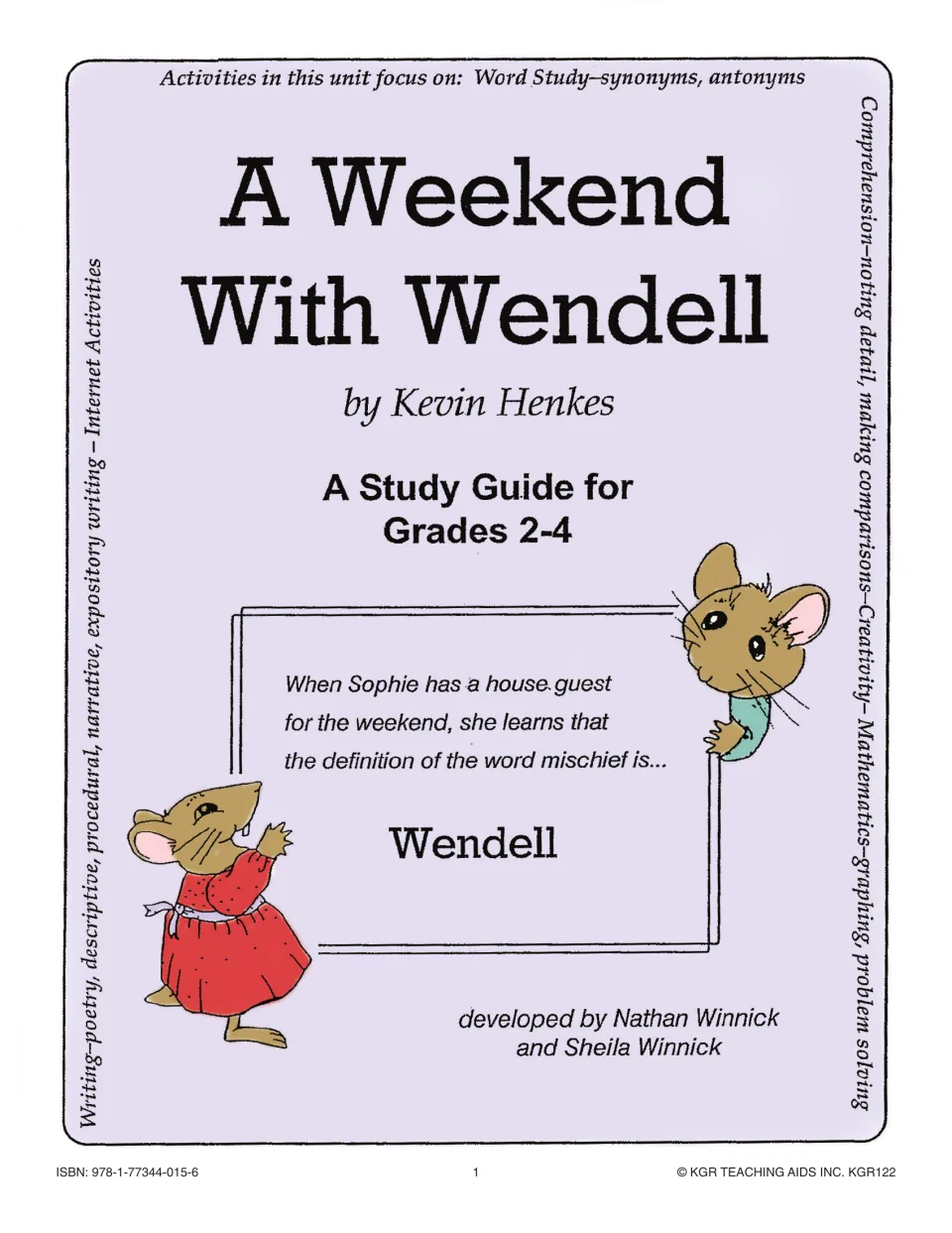 Cover of A Weekend with Wendell study guide for grades 2–4, based on Kevin Henkes's book about Sophie's guest