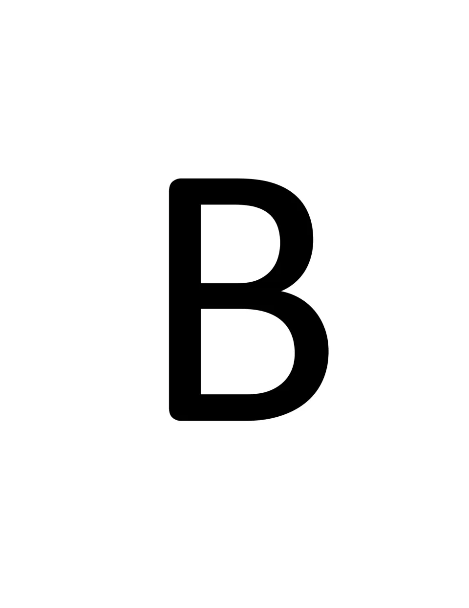 Large capital letter B sign for the alphabet photo task; teams hold it up beside something that starts with B