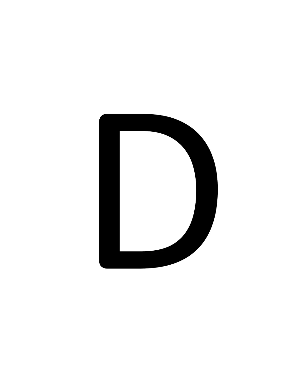 Large capital letter D sign for the alphabet photo task; teams hold it up beside something that starts with D