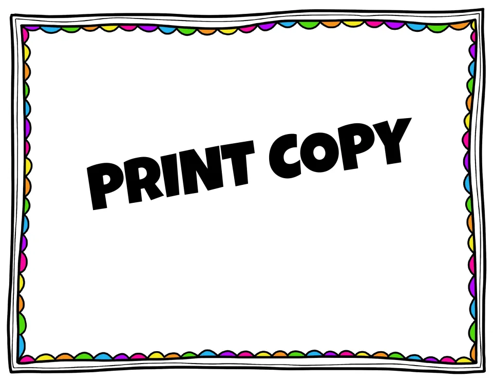 Print copy divider page introducing the printable version of the end-of-year activities