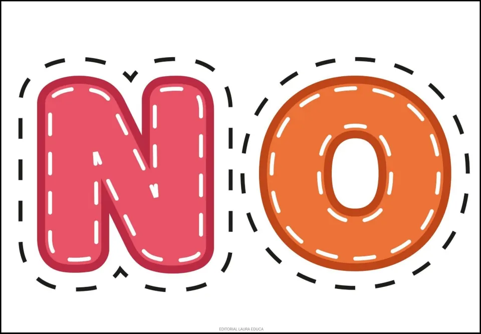 Alphabet sticker sheet featuring uppercase N in red and O in orange, two printable letters in the set