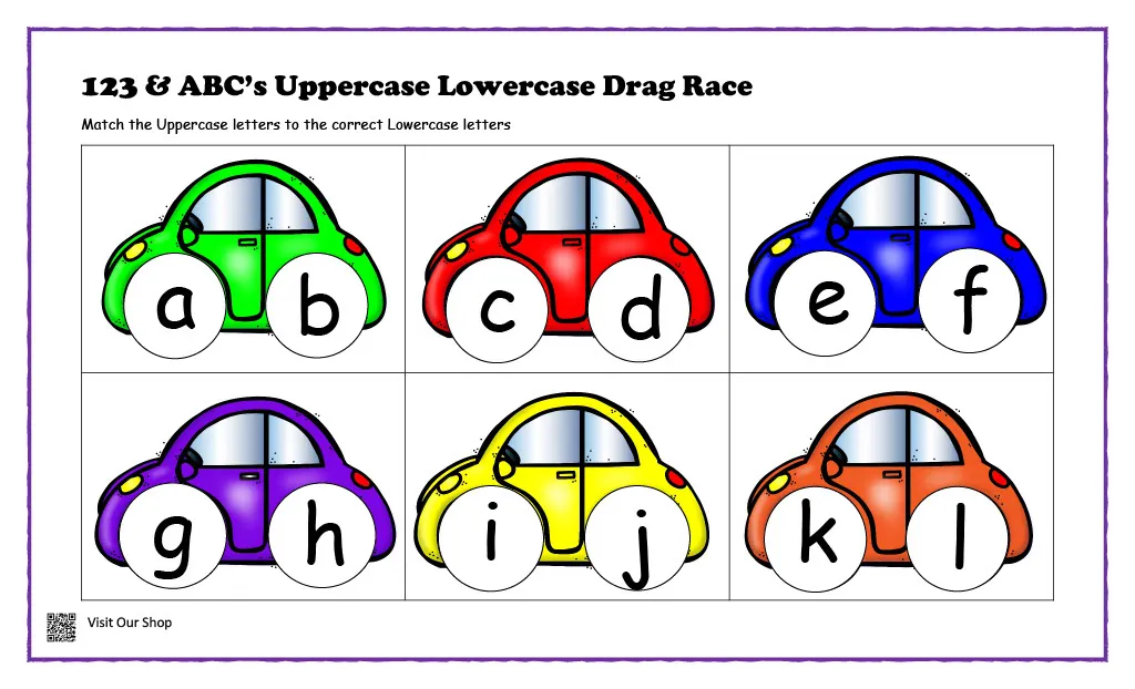 ABC Uppercase and Lowercase Cars | Letter & Number Matching – cover
