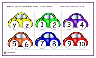 ABC Uppercase and Lowercase Cars | Letter & Number Matching – sample page 3
