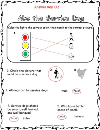 "Abe the Service Dog" Worksheet Packet – sample page 3