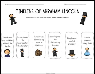 Abraham Lincoln Timeline Cut and Paste – sample page 3