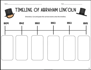 Abraham Lincoln Timeline Cut and Paste – sample page 4