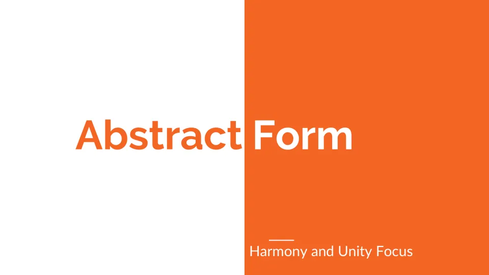 Art lesson cover titled “Abstract Form” with the subtitle “Harmony and Unity Focus” introducing its theme