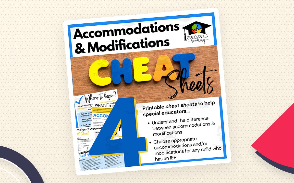 Accommodations and Modifications Cheat Sheets preview