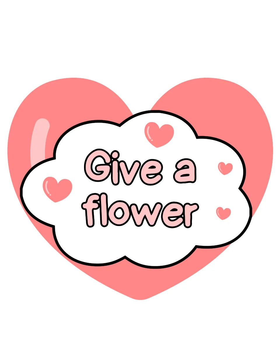 Kindness bulletin board display piece reading "Give a flower," one of the kit's prompts to cut out.