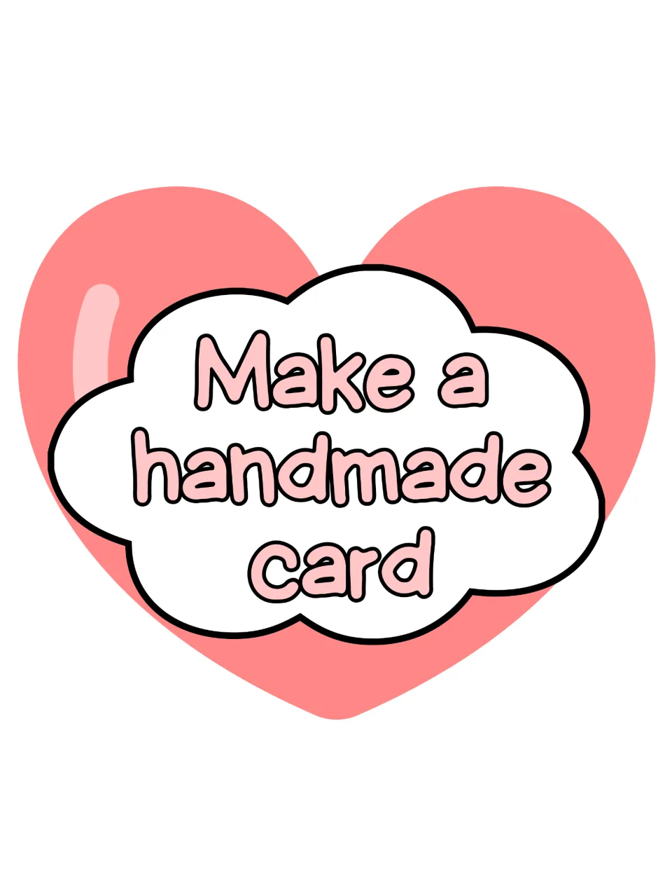 Kindness bulletin board display piece reading "Make a handmade card," one of the kit's prompts to cut out.