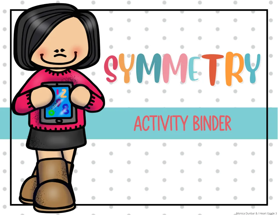 Student binder cover labeled Symmetry Activity Binder, provided as the front cover for the assembled resource