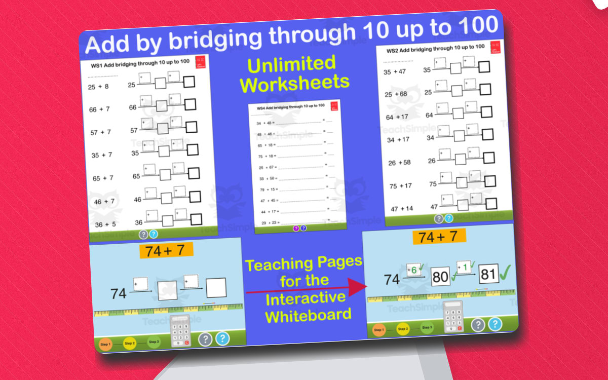 Add by bridging through 10 up to 100 - (almost) unlimited worksheets preview