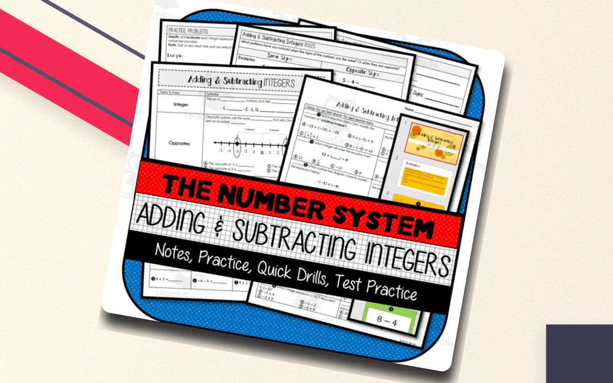 Adding & Subtracting Integers NOTES, PRACTICE, QUICK DRILLS preview