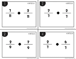 Adding + Subtracting Fractions & Mixed Numbers Task Cards – sample page 3