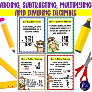 Decimals Operations – Add, Subtract, Multiply, Divide – sample page 2