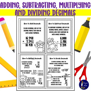 Decimals Operations – Add, Subtract, Multiply, Divide – sample page 4