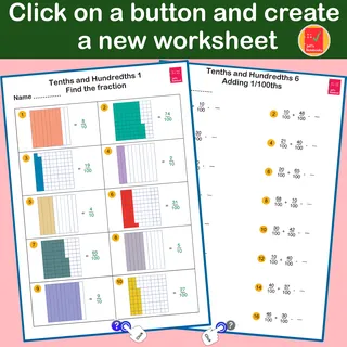 Adding Tenths + Hundredths – 4th Grade Fractions – sample page 2